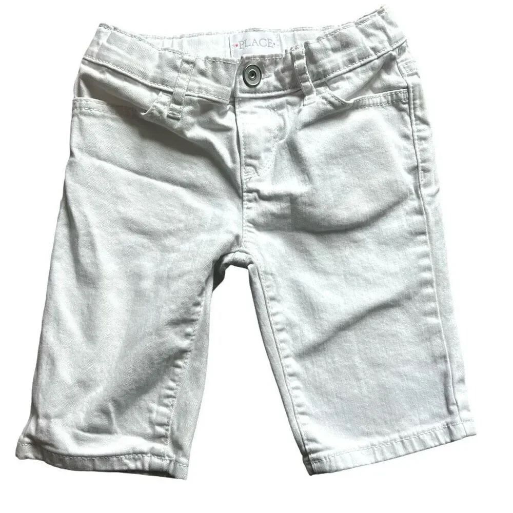 Youth Girls The Childrens Place White Wash Denim Bermuda Shorts - Sz 6